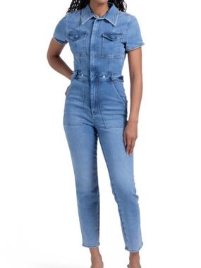 Good American Light Blue Denim Jumpsuit Jeans - Women